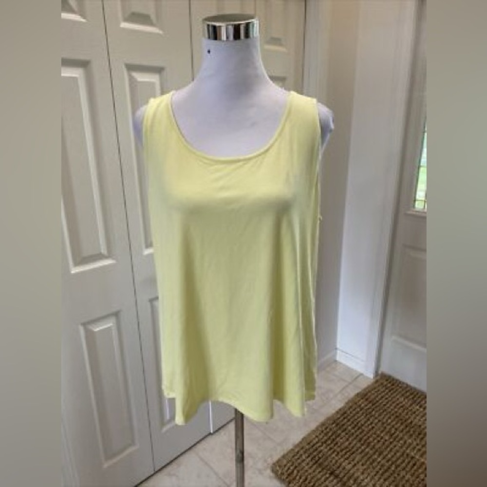 J. Jill Wearever Collection Lemon Yellow Tank Stretch Top Size Medium